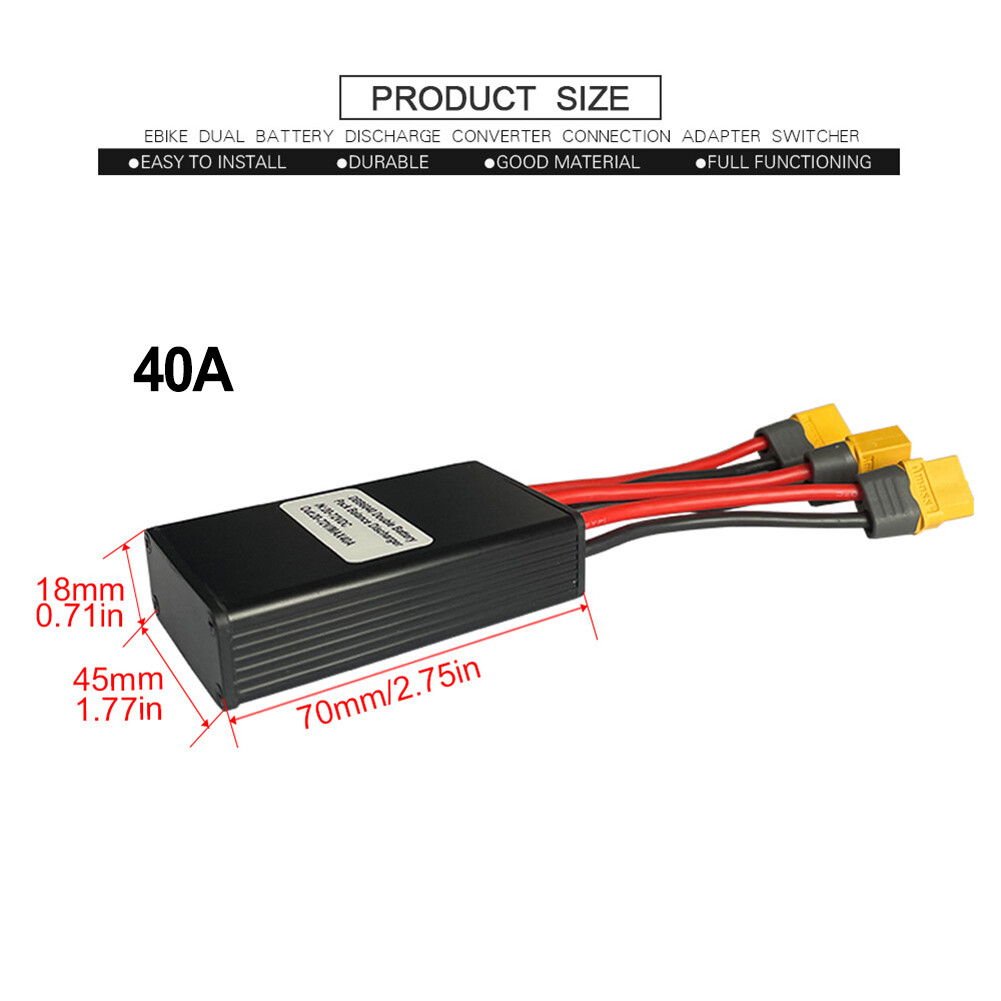 20V-72V 20A /30A /40A Ebike Dual Battery Discharge Converter Adapter Module