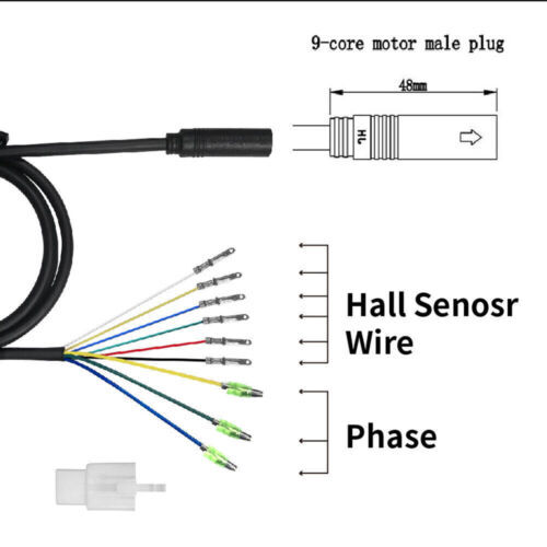E-Bike Motor Extension Cable Julet 9 Pin Female Adapter 60/130/160cm Wire