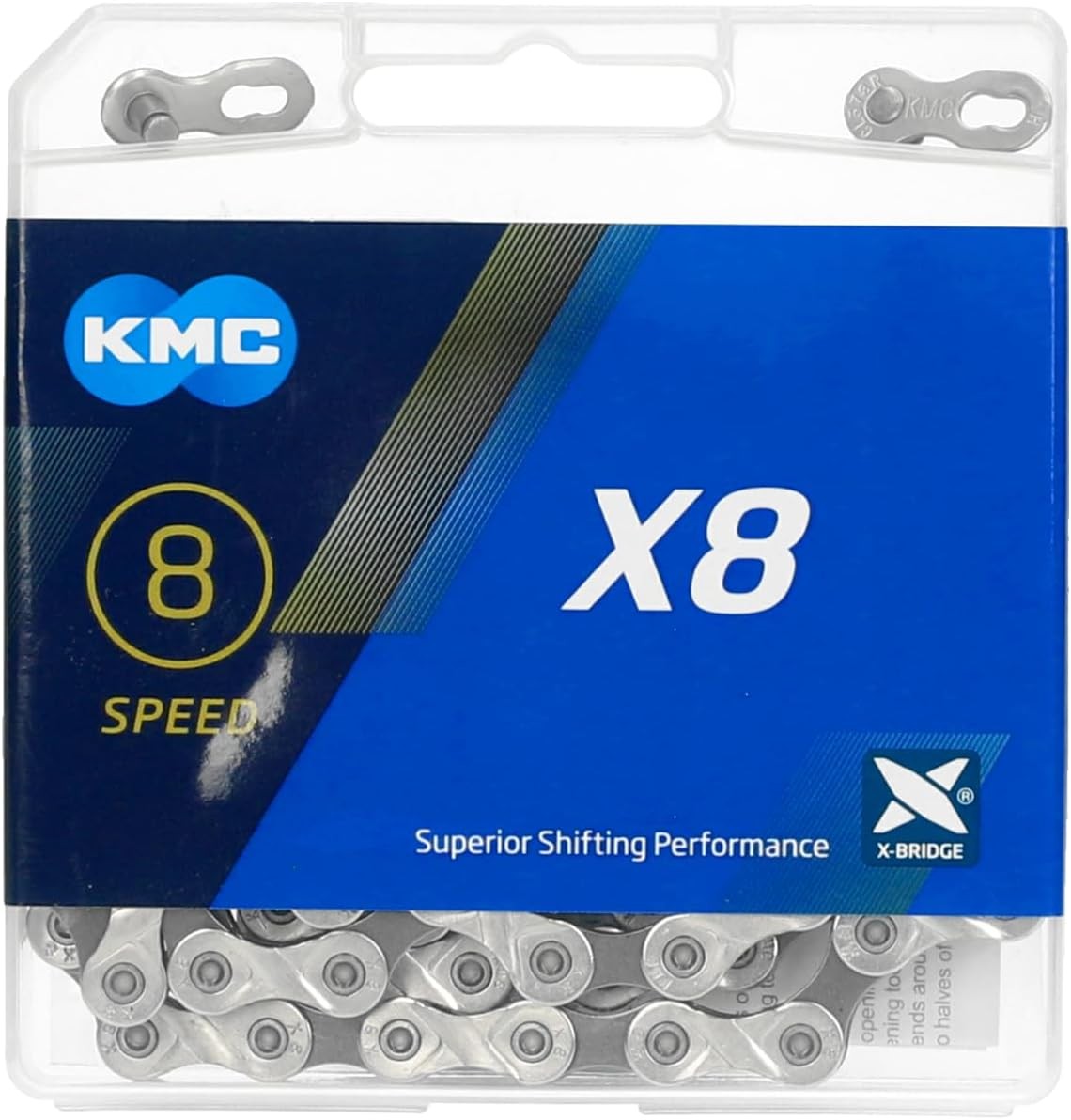 KMC 8-Speed Bike Chain 116 Links, Fits Shimano SRAM Campagnolo