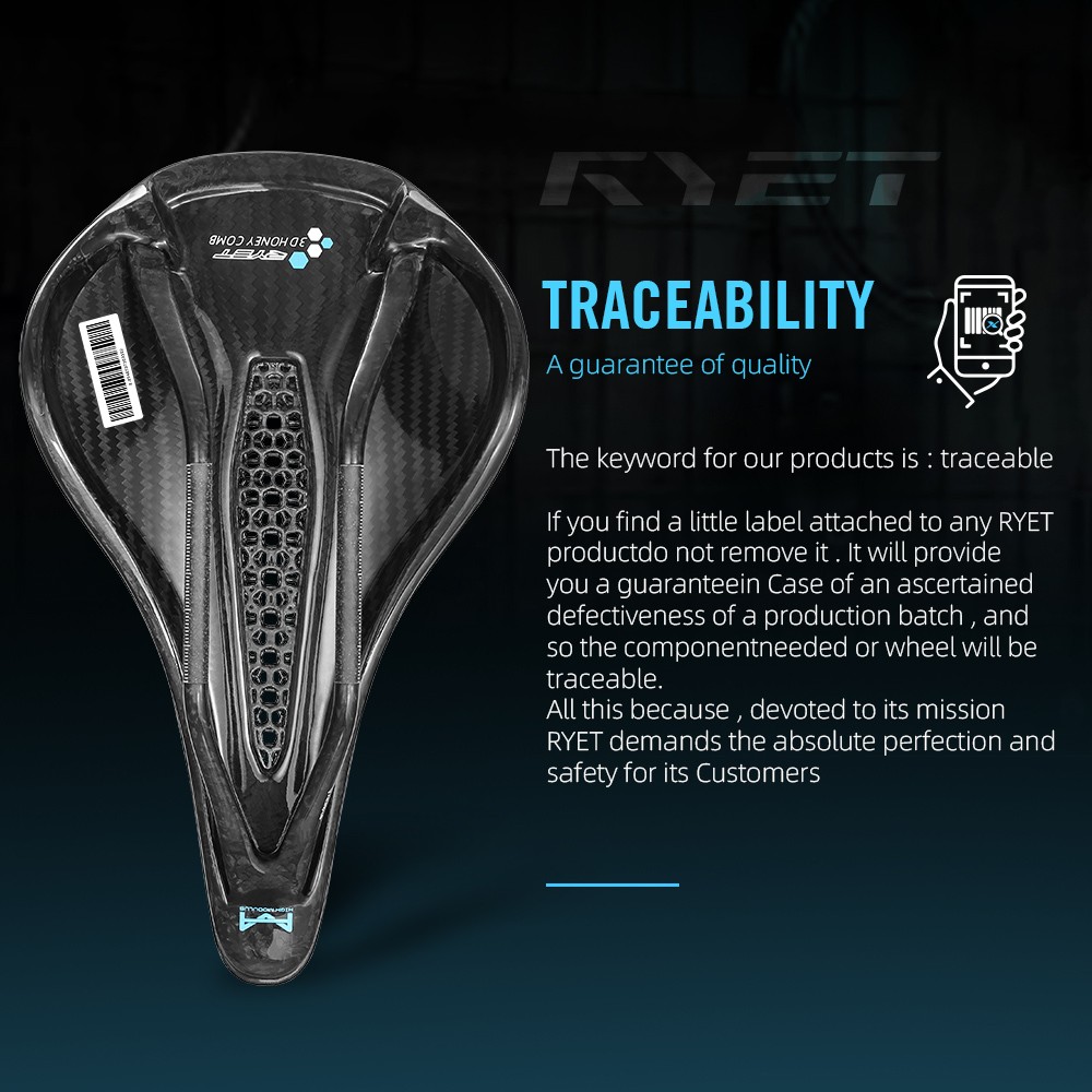 190g RYET 3D Printed Carbon Saddle 145/155mm for Road MTB Gravel Cycling Parts