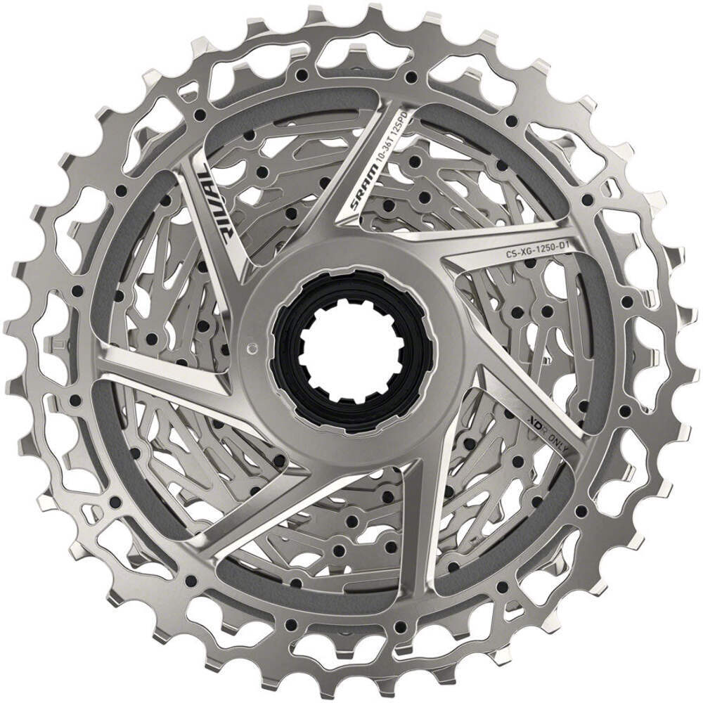 SRAM Rival AXS XG-1250 Cassette – 12-Speed 10-36t Silver For XDR Driver Body D1
