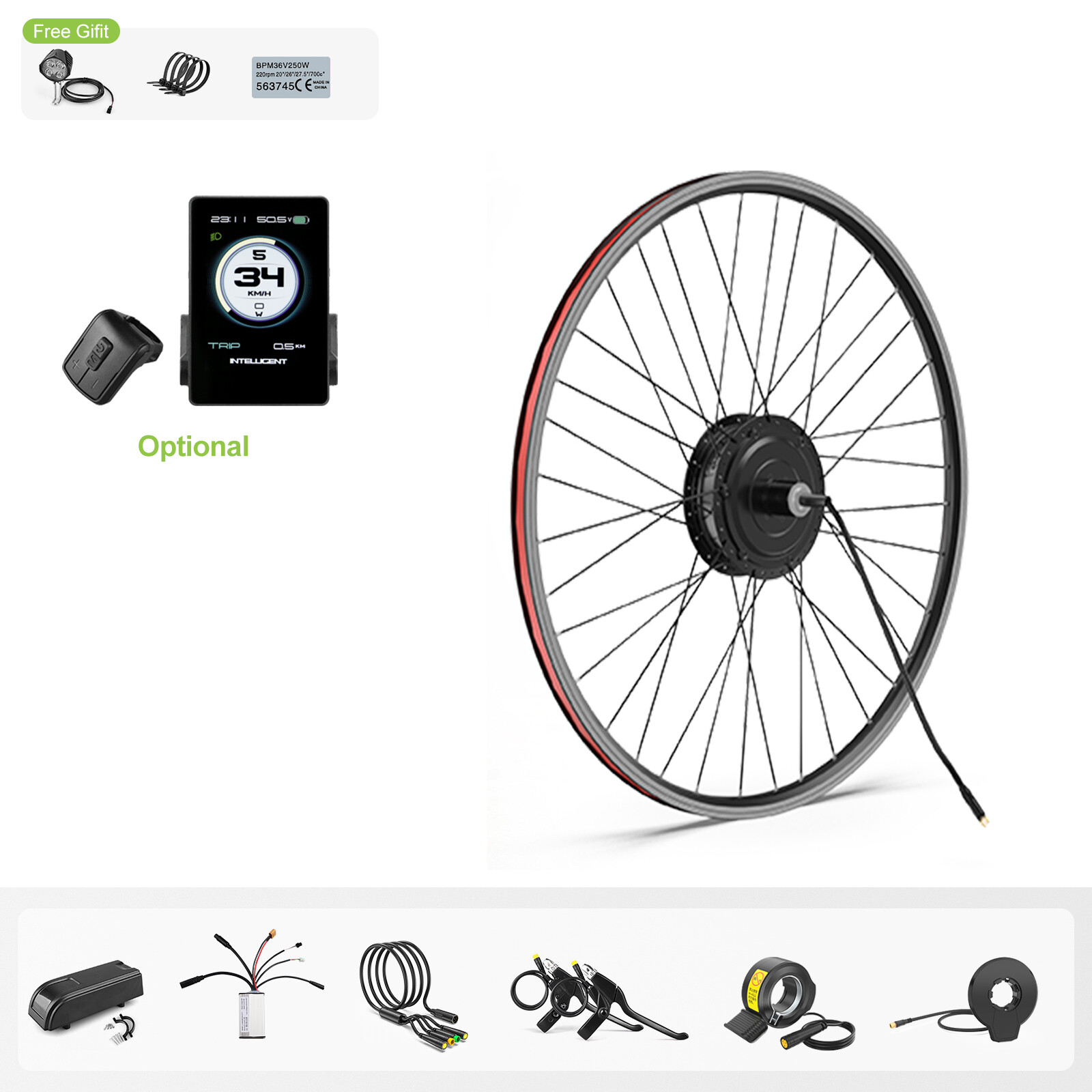 48V500W Bafang Rear Hub Motor Conversion Kit for 26″, 20″ 27.5″ 700C Wheel Kits