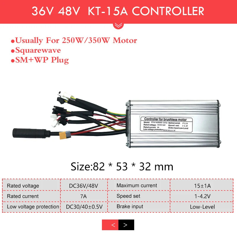 E-bike Controller 36V 48V 250W-1500W Controller for Electric Bike Conversion Kit