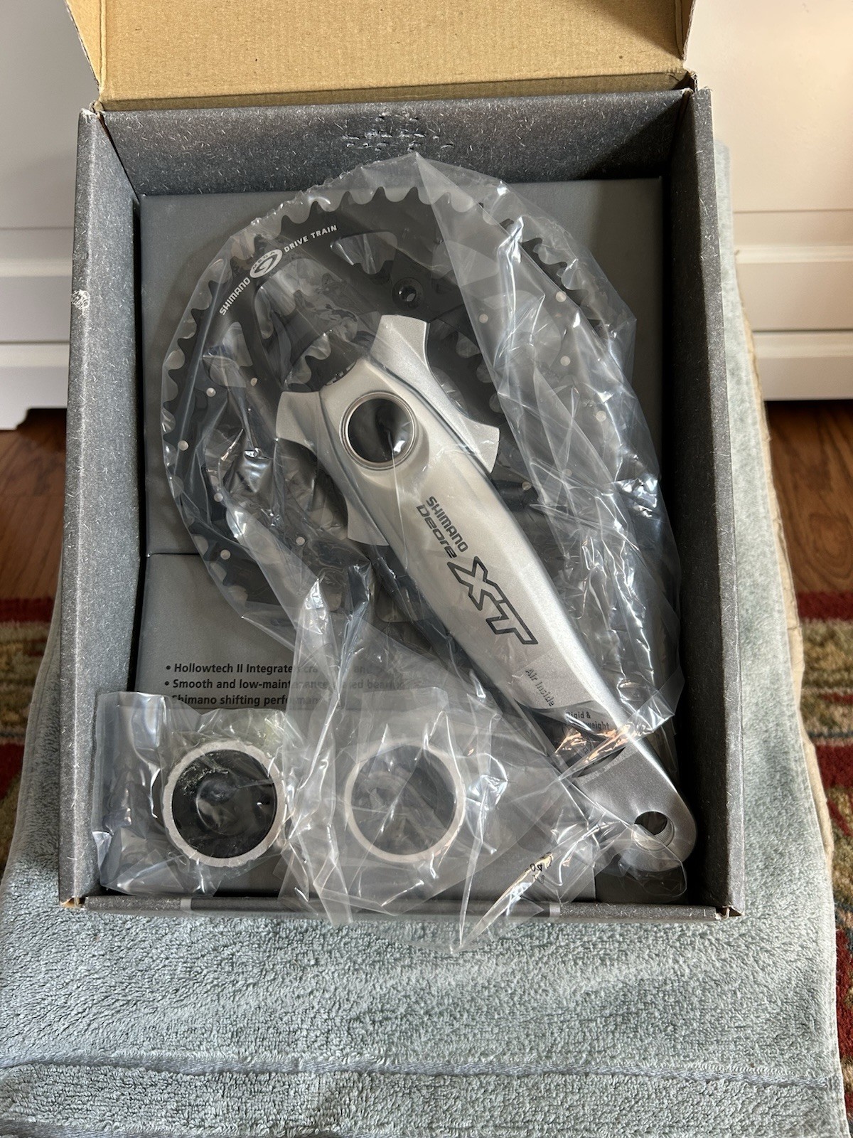 NOS NEW Shimano XT 3×9 Spd FC-M760 Mountain Bike Crankset 175mm 44/32/22T & BB