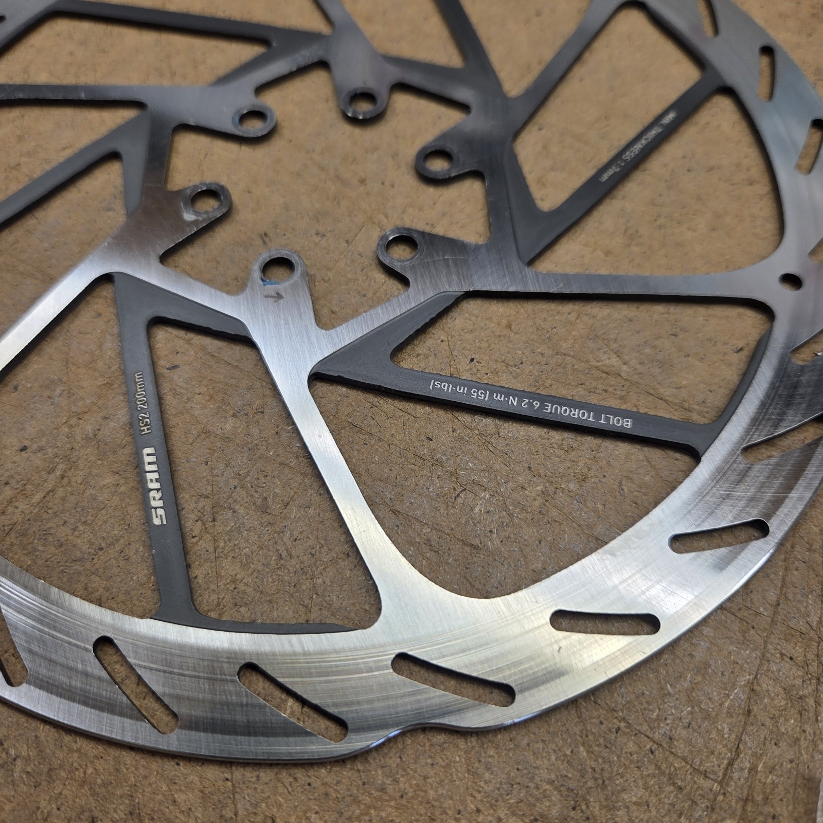 Pair Of SRAM HS2 200mm Disc Brake Rotors Used 2 Rides