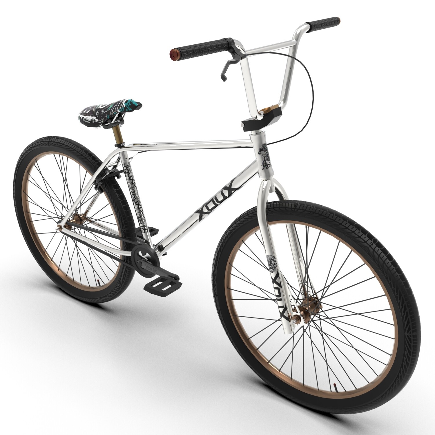 XOUX STRIDE 29 inch Threadless BMX Fork 1-1/8 inch , Silver