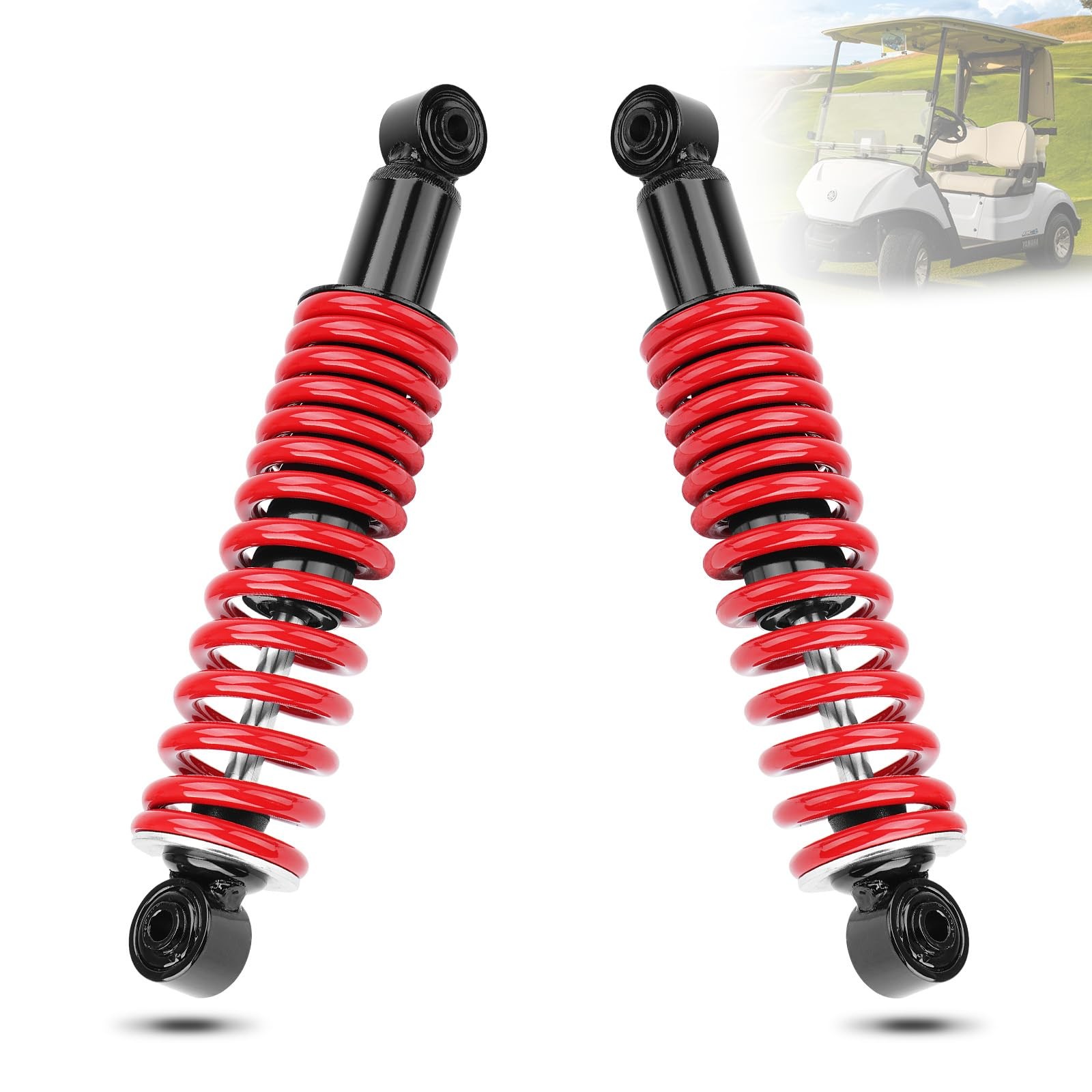 Rear Golf Cart Shock Absorbers Heavy Duty with Springs Compatible Red