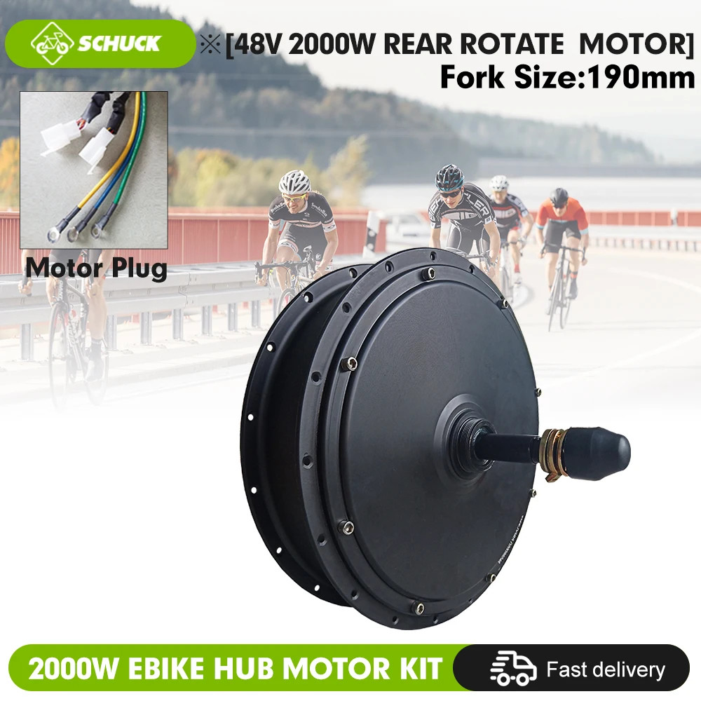 48V 2000W Snow Ebike Fat Tire Brushless Gearless Rear Wheel Hub Motor 20 24 26in