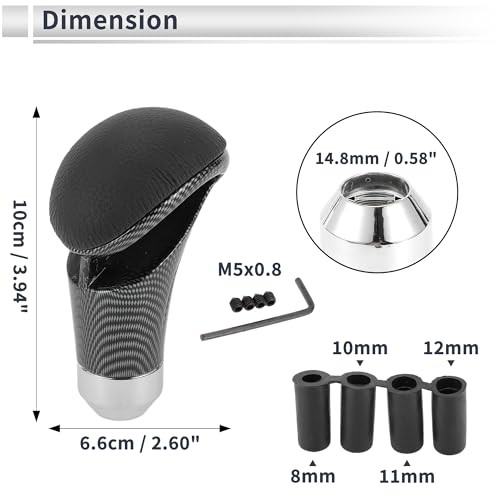 Car Gear Shift Knob Universal Faux Leather Stick Shifter Lever Knob for Black