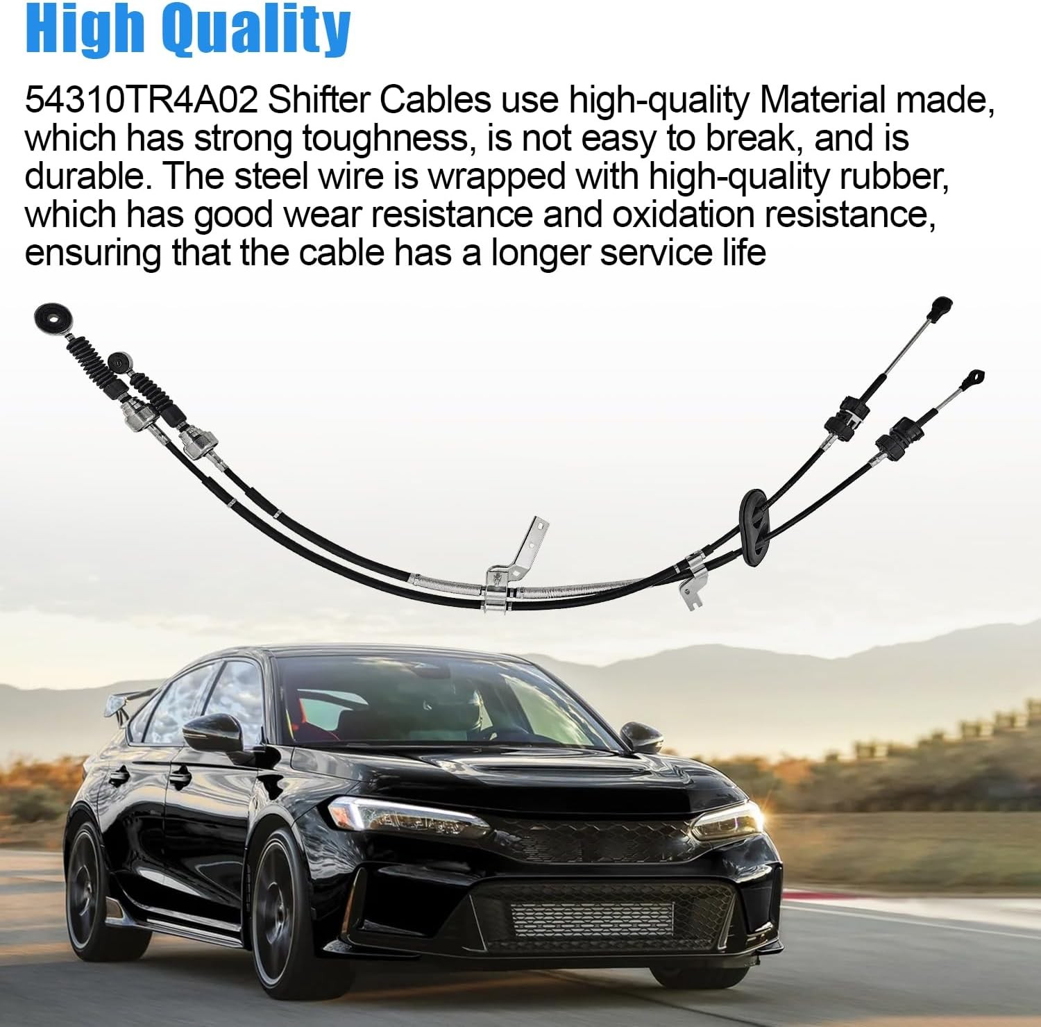 54310-TR4-A02 Shifter Cables Compatible With Honda Civic Si 2.4L L4 2012 2013 20