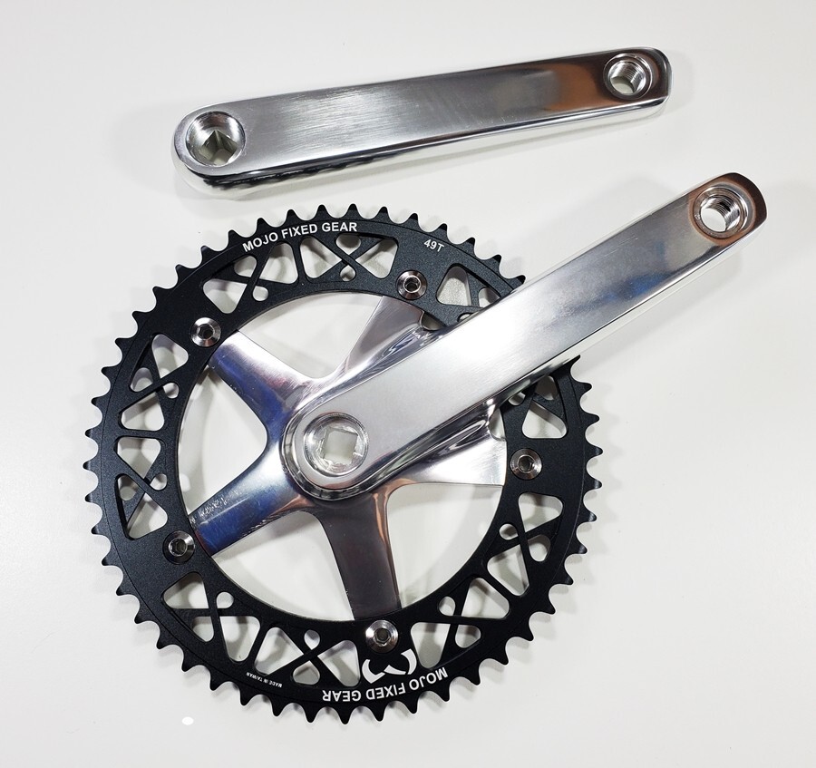 Fixed gear Single Speed Track Crankset & BB 144BCD Silver/Black 167.5mm MOJO 48t