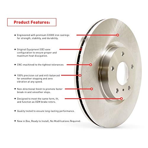 Rear Brake Rotors Fits 1986-1989 Acura Integra| Blank Disc Brake Rotors| 9.4″
