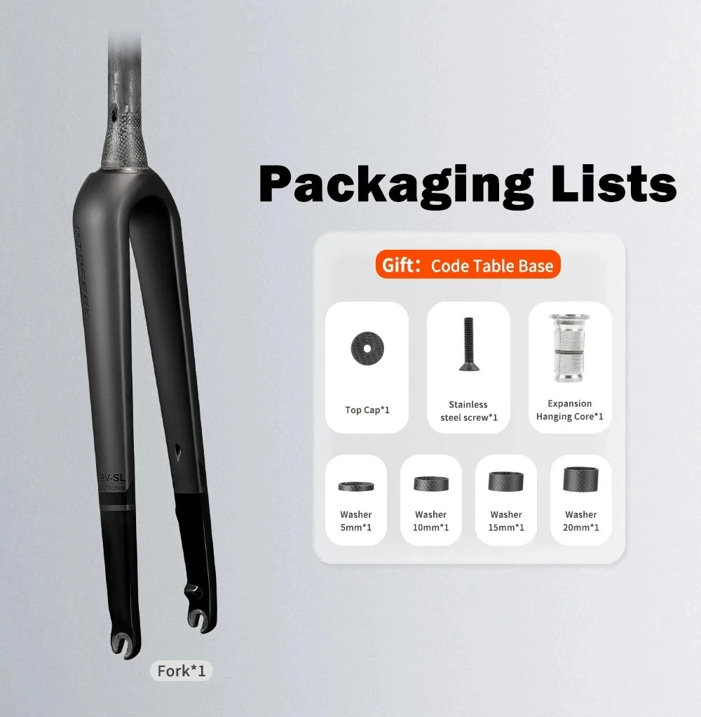 Carbon Gravel / Road Bike Front Fork Internal Cable Routing Thru Axle 12*100mm