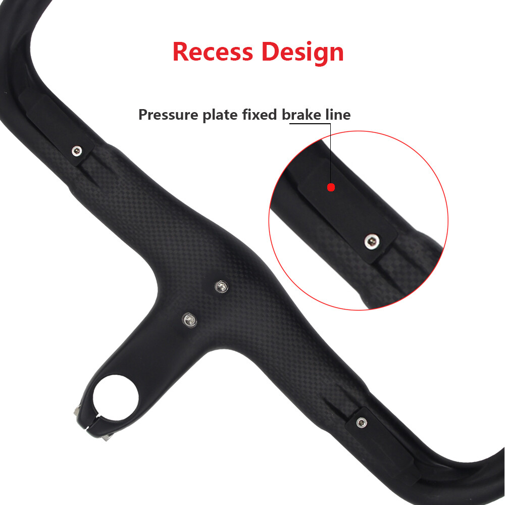 1-1/8″ Integrated Carbon Road Bicycle Handlebar 3K Matte Drop Racing Handle Bar