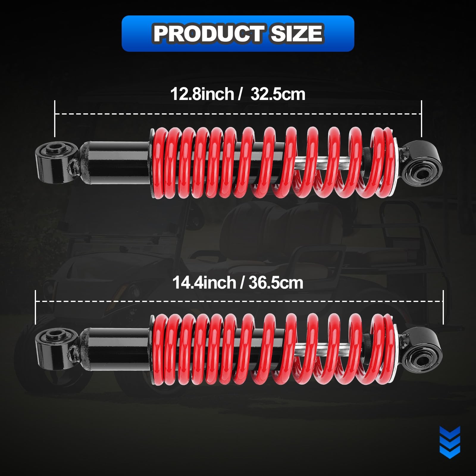 Rear Golf Cart Shock Absorbers Heavy Duty with Springs Compatible Red