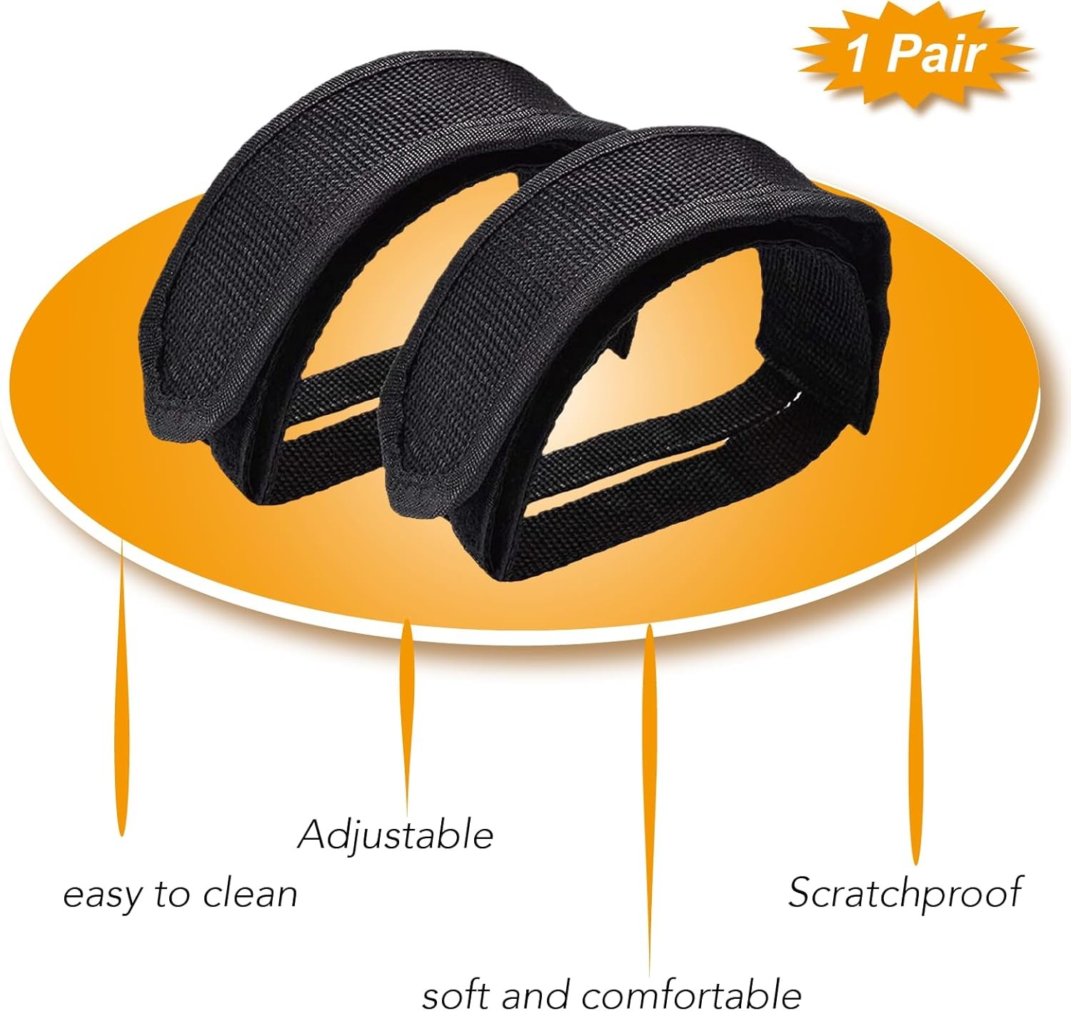 2Pcs Bicycle Pedal Strap Adjustable Anti-slip Cycling Stirrups Bike Foot Holder