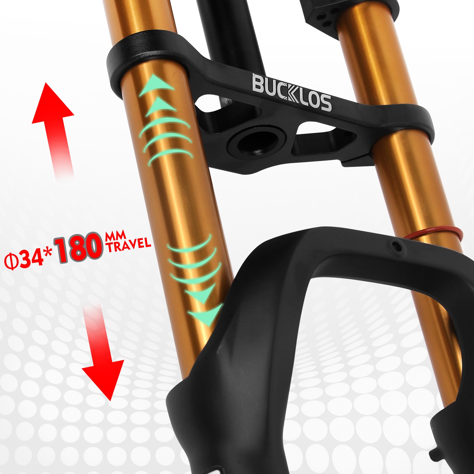 BUCKLOS YINO20 20” Suspension Air Fork 180mm Travel Snow E-MTB Bike 4.0 Fat Tire