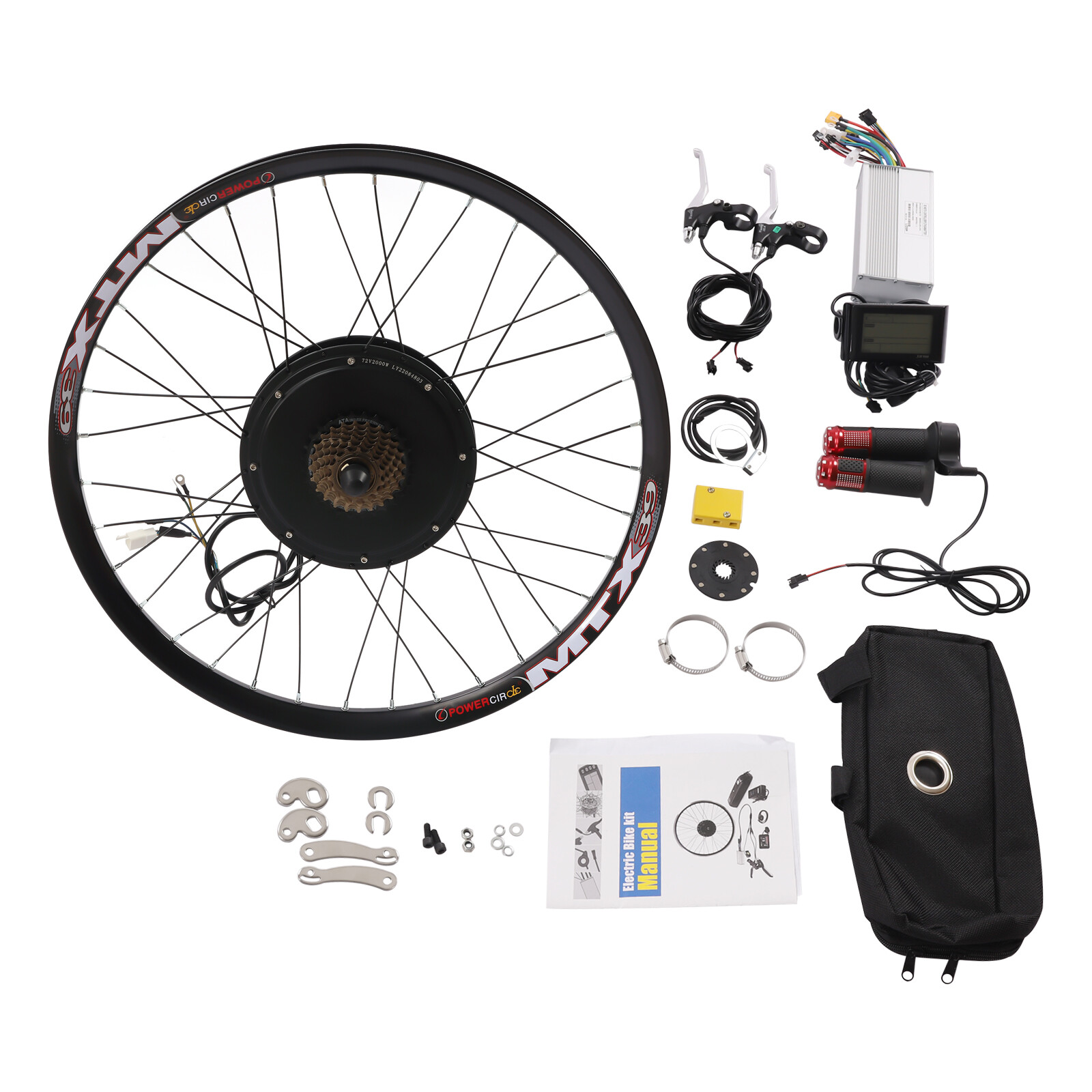 29″ Rear Wheel Motor Electric Bicycle Hub Motor Conversion Kit 72V 2000W EBIKE