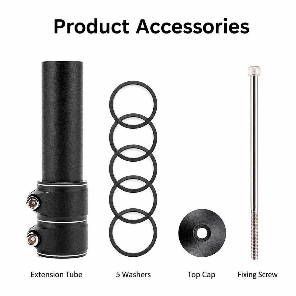 Bike Stem Riser 1-1/8″ Adjustable Handlebar Extender for Bicycle Road Bike MTB