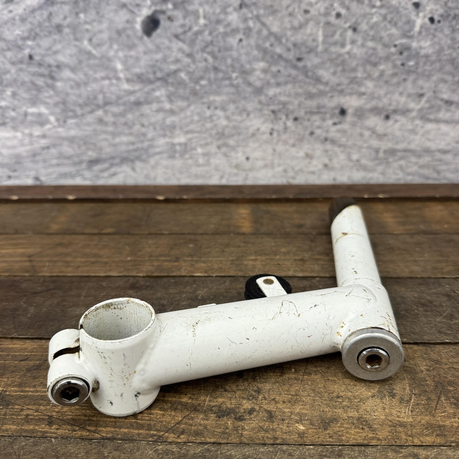 Vintage 1in Quill Stem 22.2 x 25.4mm White MTB w/ Brake Cable Pulley Roller