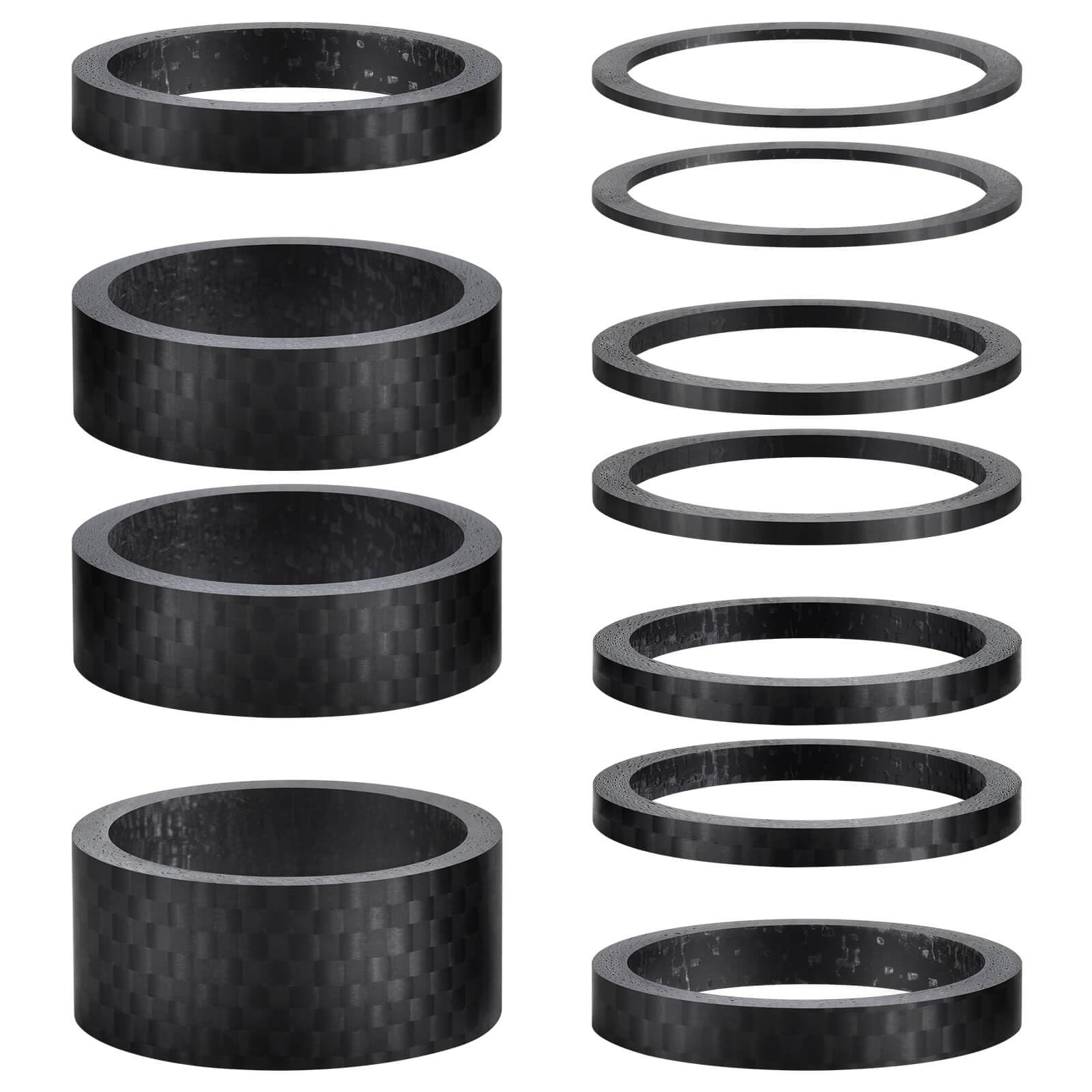DSCMLIS 11PCS Bike Carbon Fiber ‎compatible with all 1-1/8 inch, Matte Black