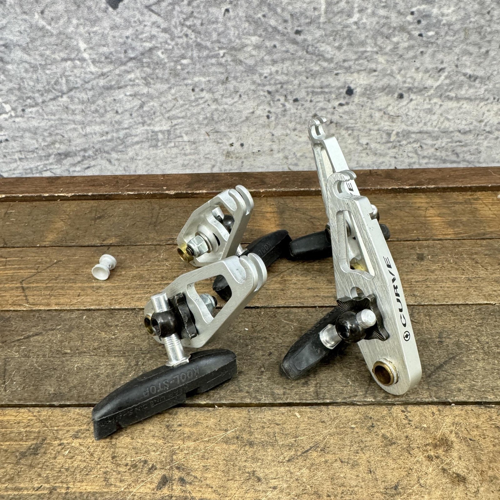 Vintage Curve Racing Cantilever Brake Set PARTS Silver Arms MTB Bike