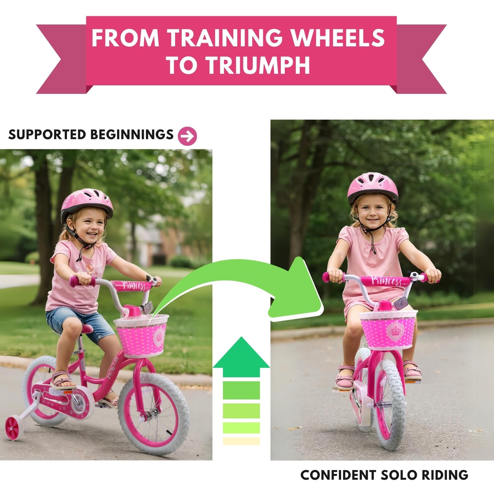 Bicystar Girls Bike For Toddlers Ages 2-4 Years 14 Inch Princess Kids Bike