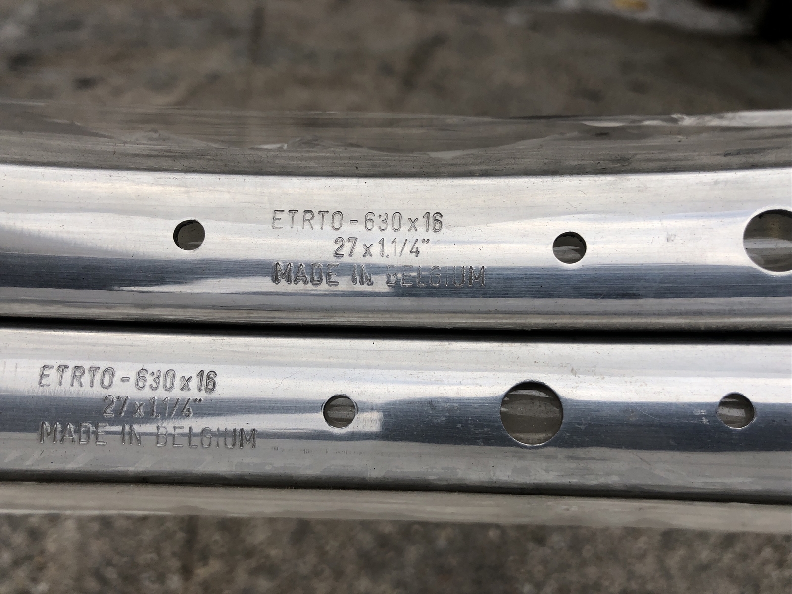 2 NOS ALESA 27”x1 1/4 Bicycle Rims 36h Vintage Polished Aluminum