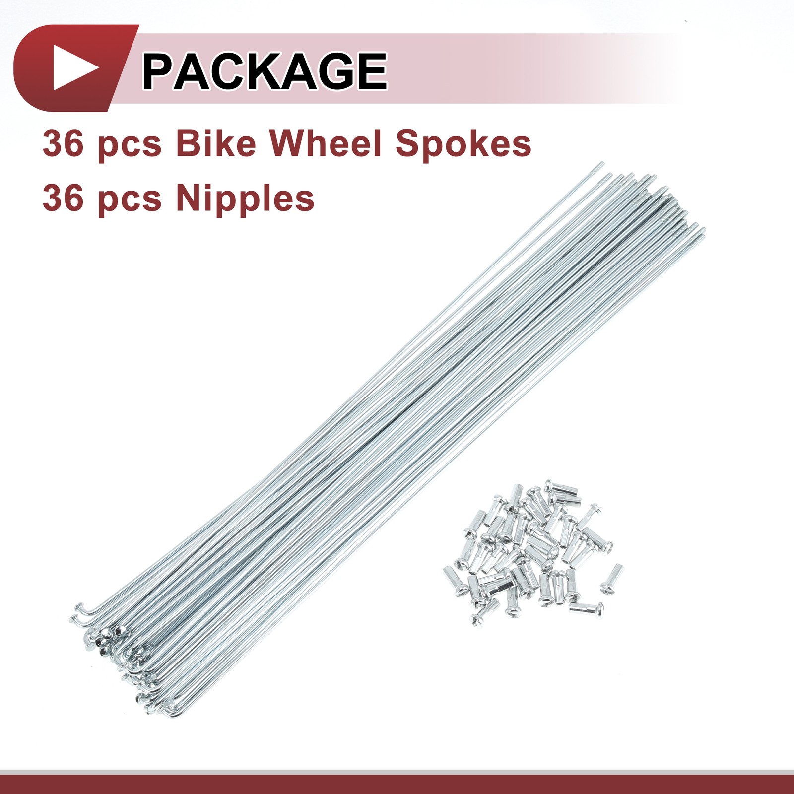 36 Set 13G Bicycle Spokes 305mm Bike Wheel Spokes Galvanized Carbon Steel