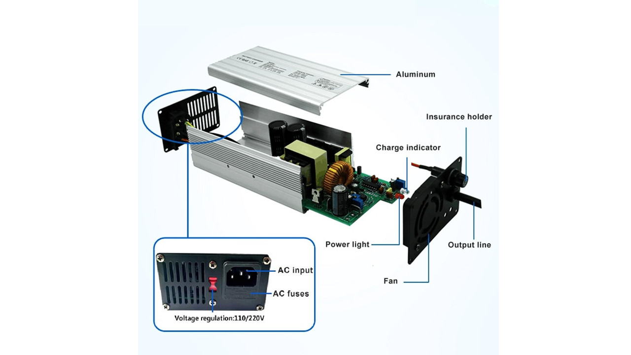72V 3A Li-ion Battery Charger 84V 3A 20S 3-pin XLR plug