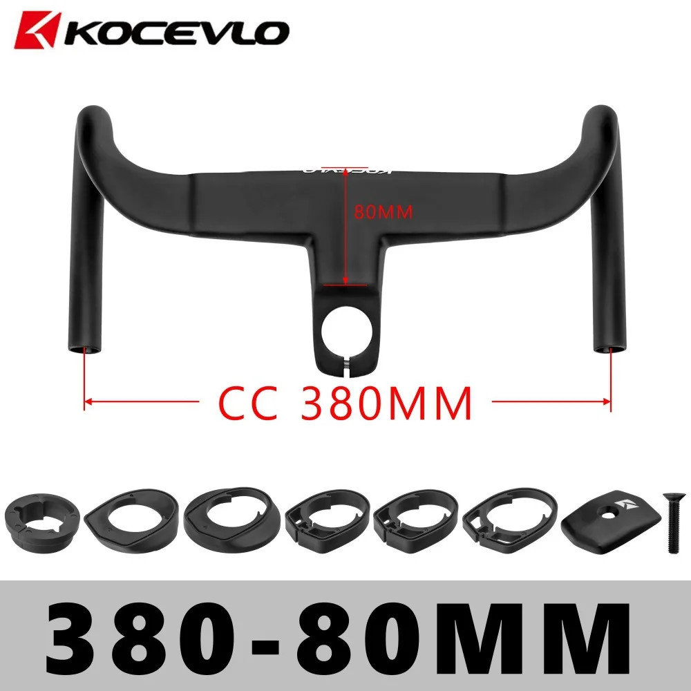 Road Bike Full Carbon Fiber Integrated Handlebar Stem for 28.6mm with Spacers