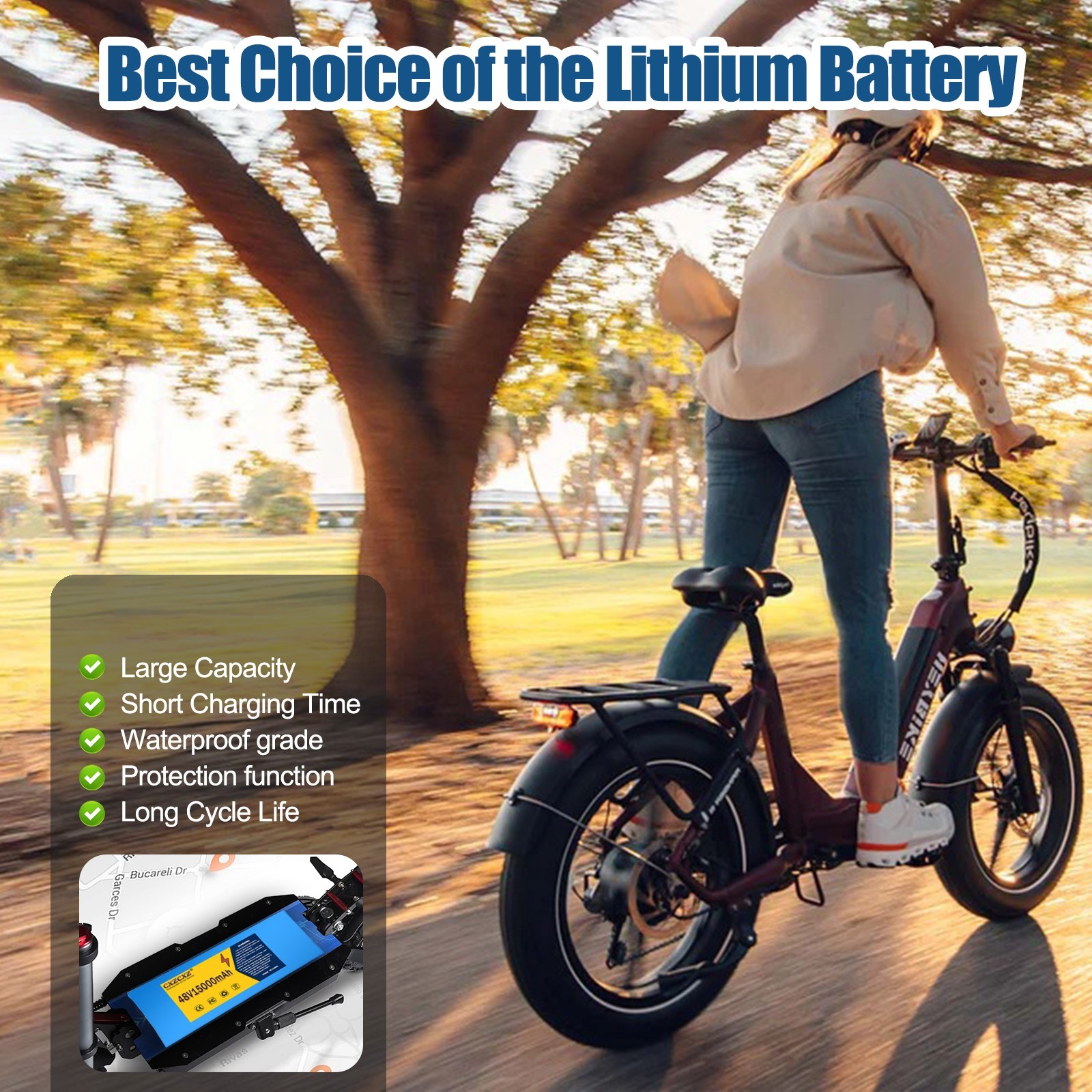 48V 15Ah Lithium ebike Battery for 200W-1000W ebike Bicycle Electric Scooter 20A