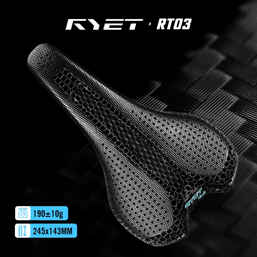 3D Printed Bike Road MTB Saddle 190g Ultralight Full Carbon Fiber Rails 7x9mm