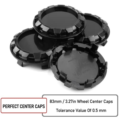 83mm(3.27in)/76mm(2.99in) Wheel Center Hub Caps for 2007-2013 Glossy Black