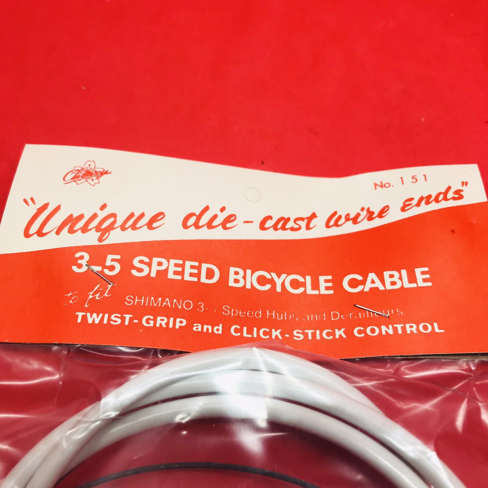 Bicycle Cable CHERRY 151 3-5 SPEED-FITS SHIMANO 3-5 SPEED HUBS & DERAILERS