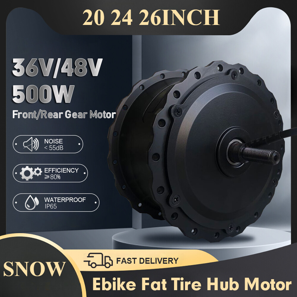 Snow Ebike Fat Tire Front Rear Rotate/Cassette Motor 36V 48V 500W 20 24 26×4.0In