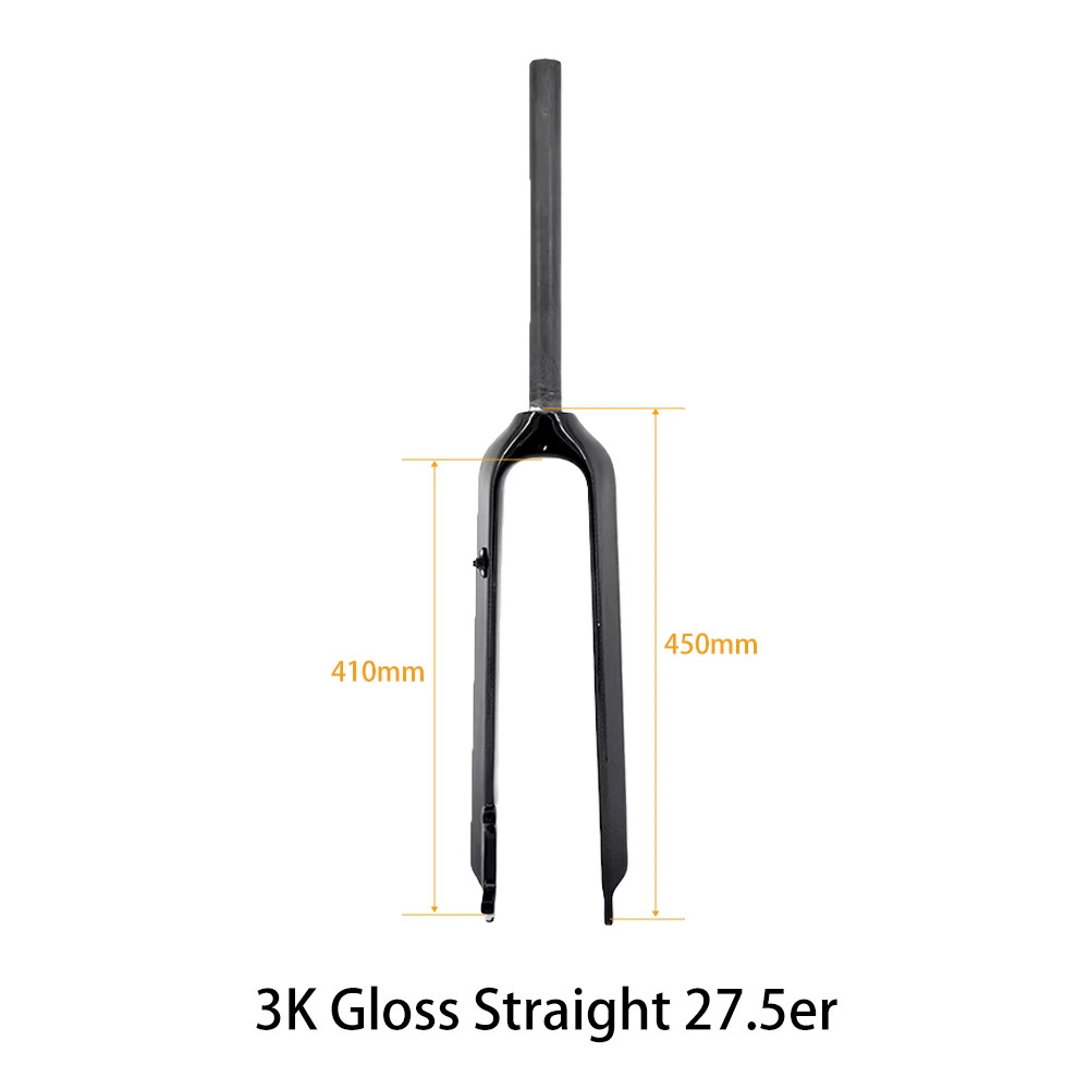 Full Carbon Fiber MTB Rigid Front Fork 26 27.5 29er Disc Brake External Cable