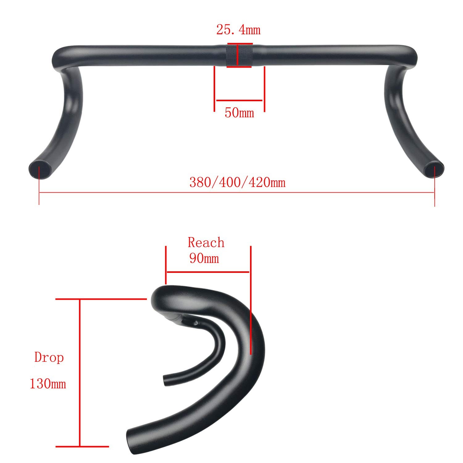 Road Bike Drop Bar Aluminum Alloy Fixed Gear Bike Bent Bar, Road Bicycle Bent…