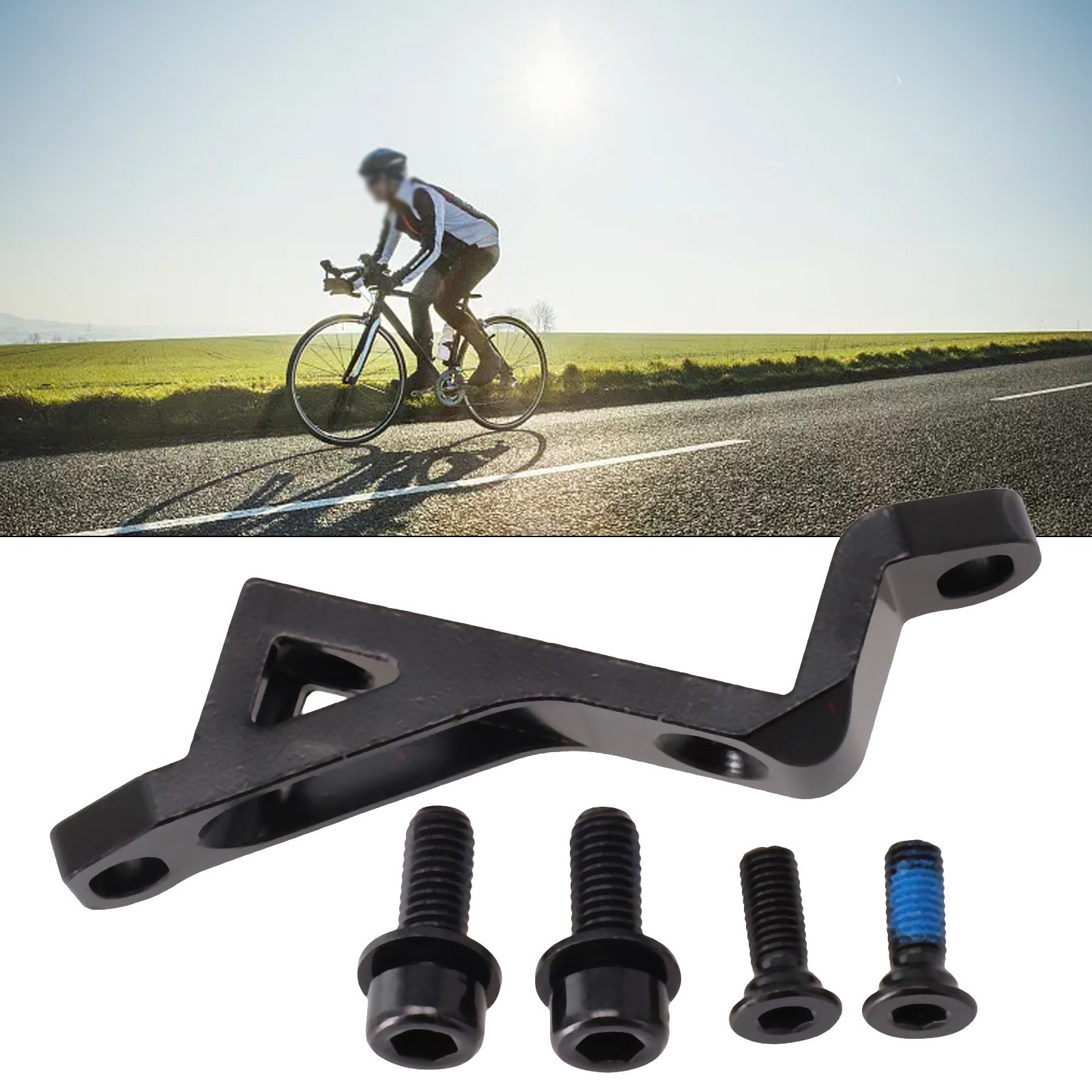 Post To Flat Mount Brake Adapter 16g 20mm Aluminum Alloy Bicycle Black