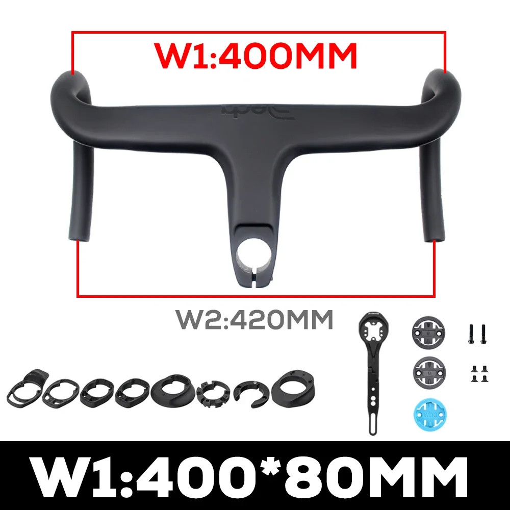 Full Carbon Bicycle Internal Cable Integrated Handlebar with Spacers and Mount