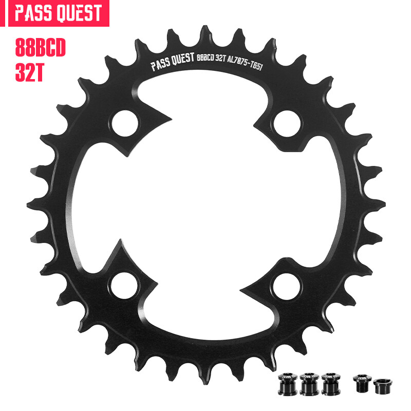 PASS QUEST MTB Bicycle Chainring 88 BCD Round Mountain Bike Crankset 32-44T