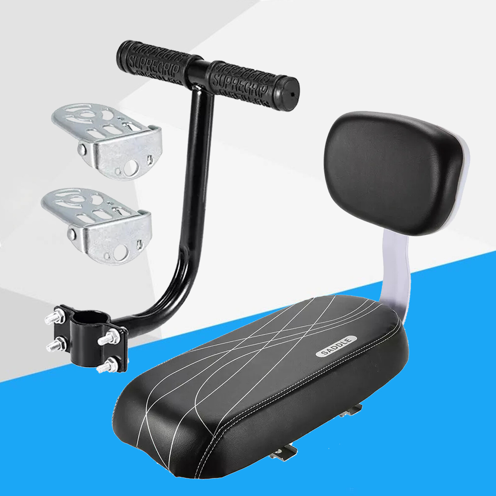 MTB Rear Rack Saddle Bike Child Seat Bike Saddle with Back Rest Back Seat
