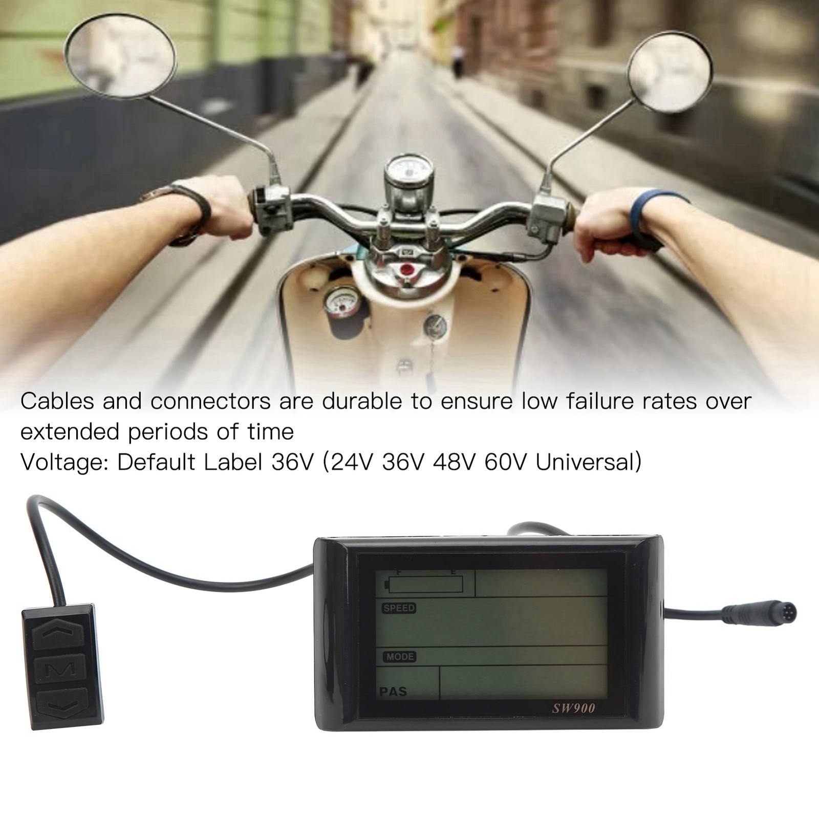 SW900 LCD Display For Electric Bikes Lightweight And Portable