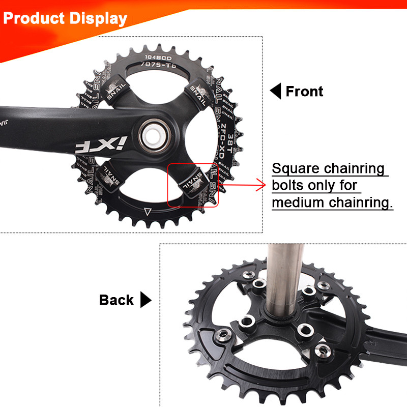 SNAIL MTB Road Bike Single Chainring Screws Sprocket Crankset Chainwheel Bolts