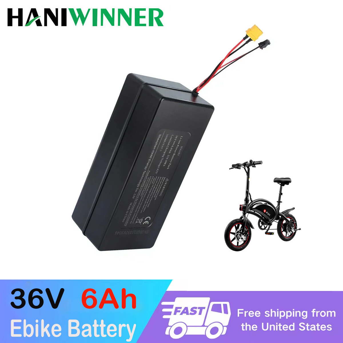Electric Bike 36V 6AH Li-ion Battery Replacement 350W for Jetson Bolt Pro E Bike