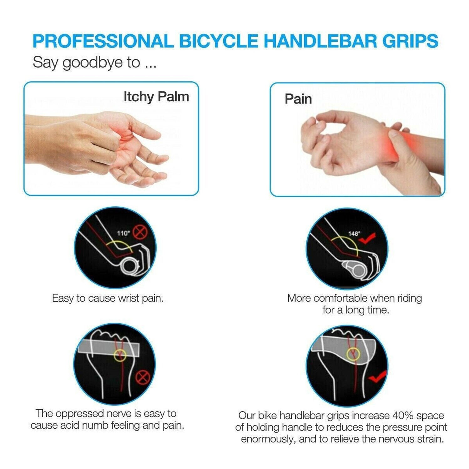 Mountain Bike Grip Rubber/Ergonomic Adjustable Handlebar Rubber Cover/Non-Slip