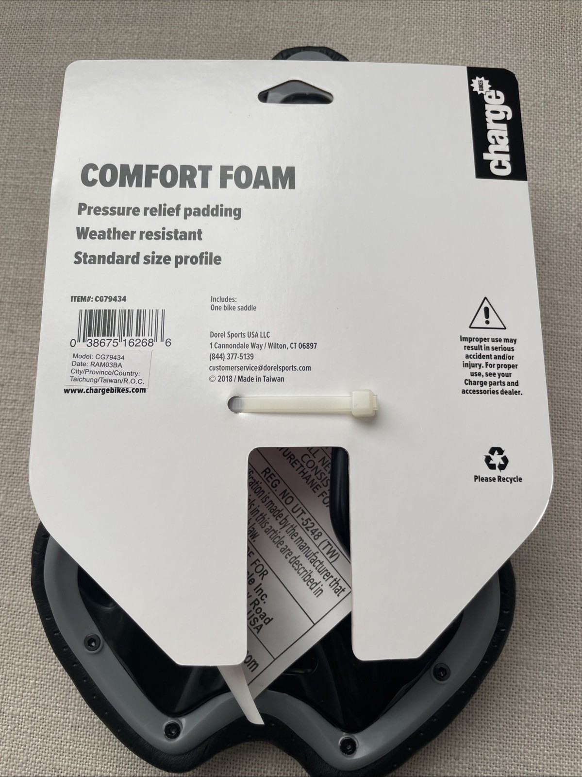 Charge Spoon Comfort Foam Bike Black Water Resistant Saddle Seat