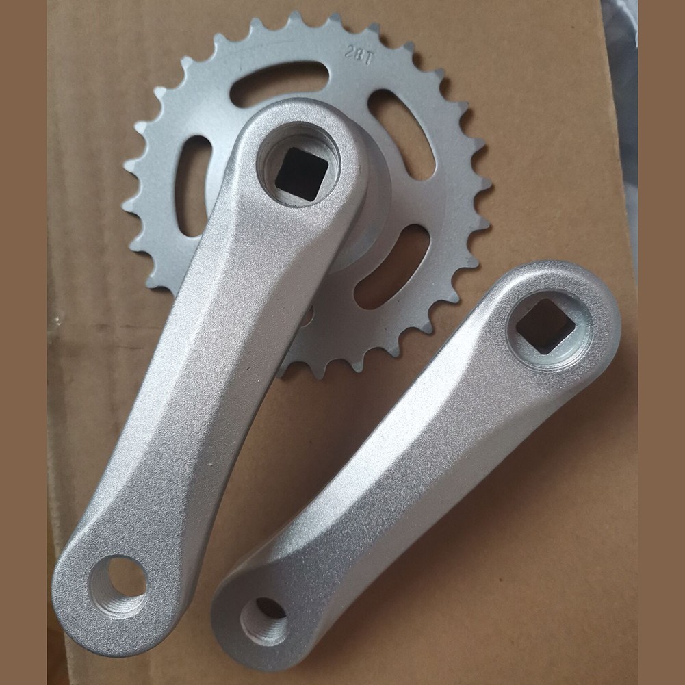 28T Lightweight Bike Crankset for Children with 114mm Size and Aluminum Build