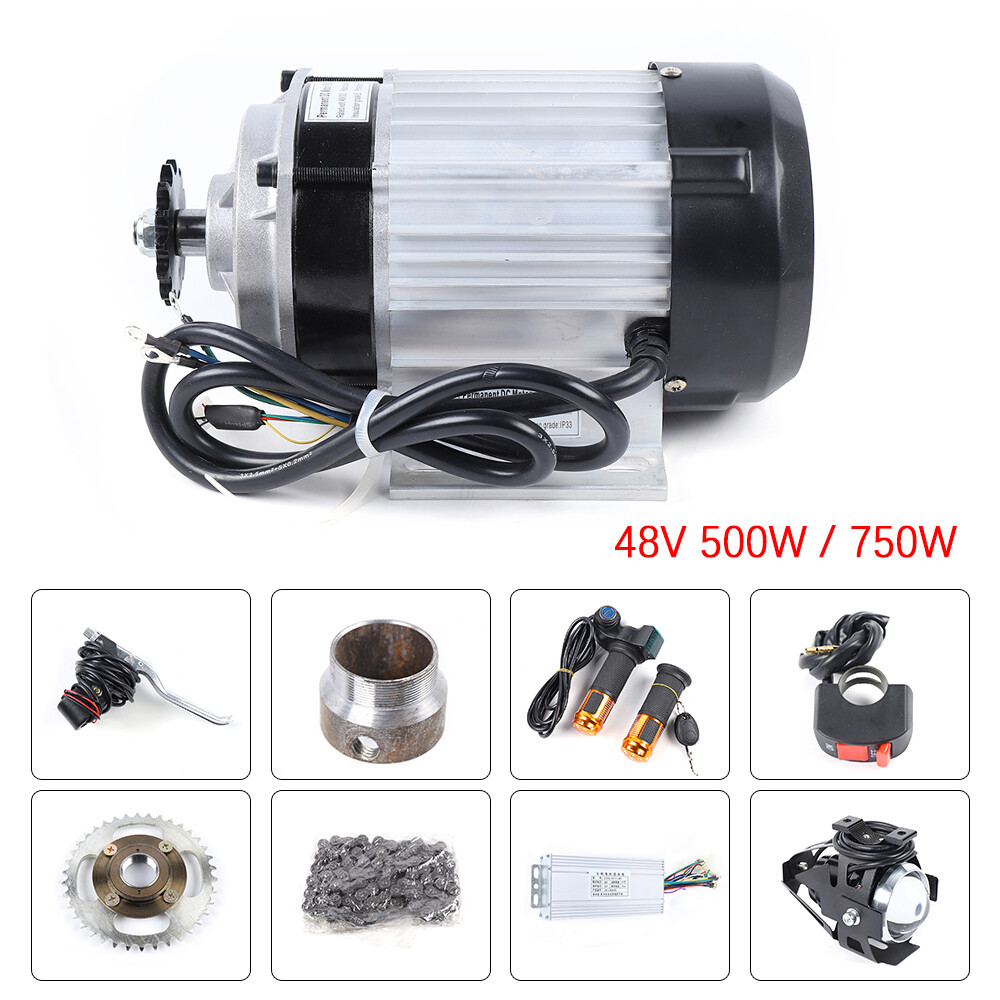500W 750W Electric Brushless Geared Motor DIY Kit for Tricycle E-Bike Bicycle US