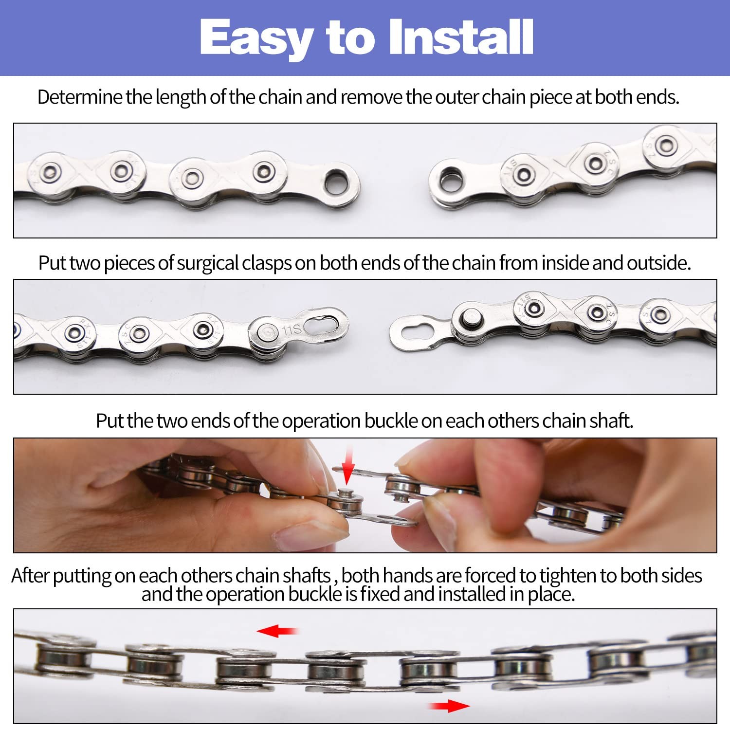 Bike Chain Kit, Single/6/7/8/9/10/11/12 Speed 6/7/8 Kit